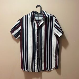 Striped button down t-shirt
